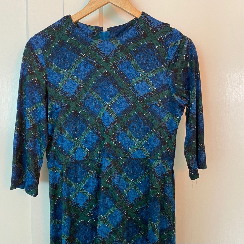 VTG 60’s Day Dress in Mod Scottish Plaid Size m-l